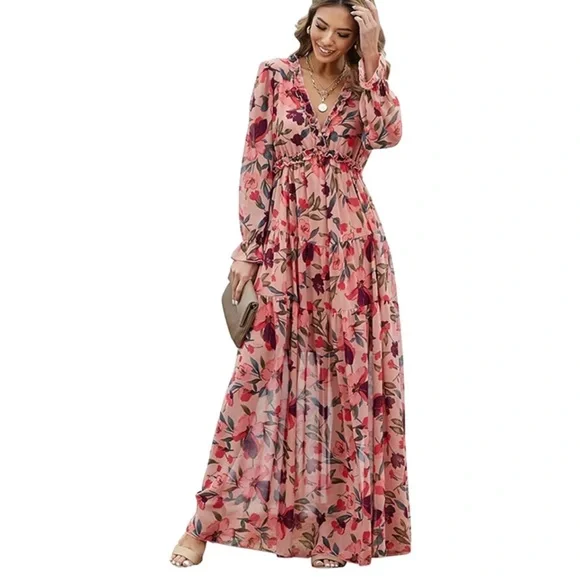 sachin and babi light blue dress White women long chiffon big swing dress C3996 – YLISTYLE main image 0